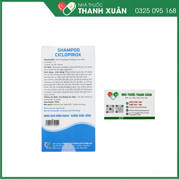 Shampoo ciclopirox điều trị cho bệnh viêm da tiết bã ở da đầu người lớn